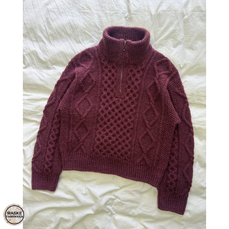 PetiteKnit - Dagmar Zipper Sweater, strikkeopskrift (papir)