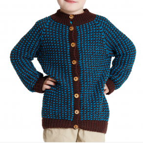 Opskrift - Drengecardigan i vaffelstrik