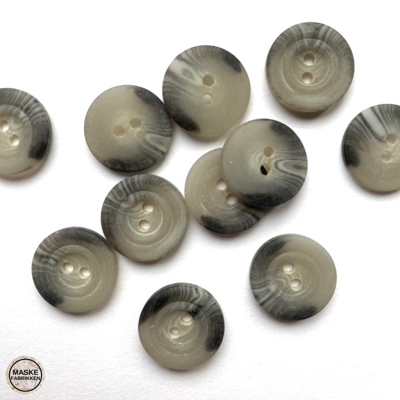 Mat gr hornlook knap 15 mm - 2 huller