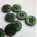Grn glimmerknap 4-huls, 15 mm