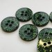 Grn glimmerknap 4-huls, 15 mm