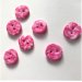 Hndlavet knap, pink marmoreret - ca. 15 mm