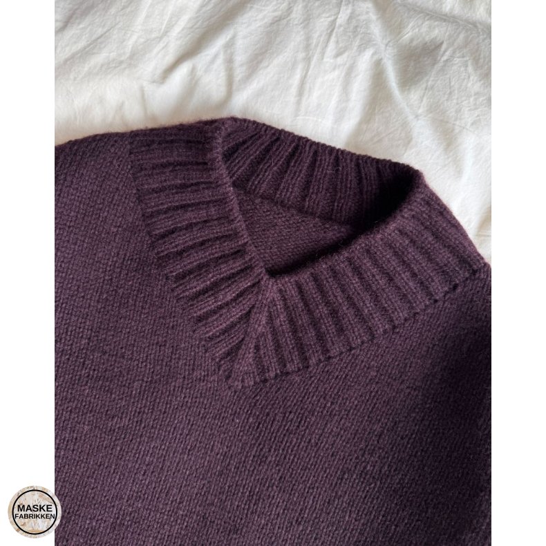 Hannah Sweater V-neck - PetiteKnit, papir
