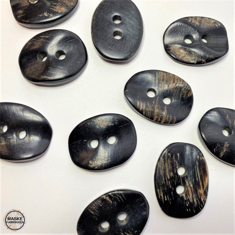 Hornknap 2-huls, 38 mm