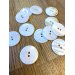 Perlemorsknap, hvid, 2-huls, 23 mm