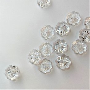 Blomsterknap 2-huls, 15 mm - transparent