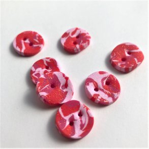 Hndlavet knap, lyserd marmorglimmer - ca. 17 mm