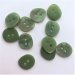 Irregulr knap, grn, 2-huls, 15 mm