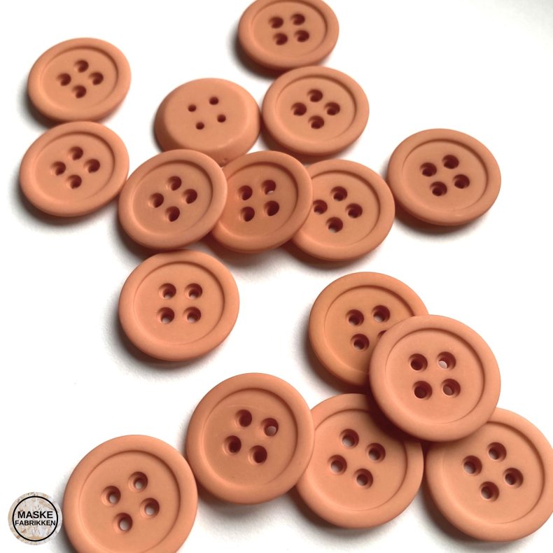 Nude mat knap, 4-huls, 20 mm