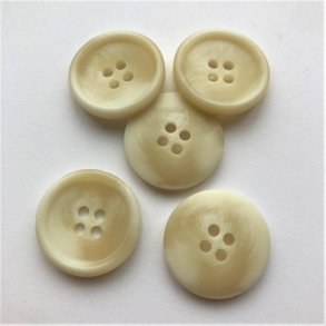 Hvid knap i hornlook 4-huls, 20 mm