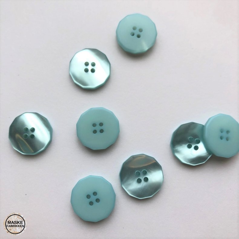 Blank lysebl knap 4-huls, 15 mm