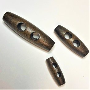 Knebler i tr, mrk - 2 huller