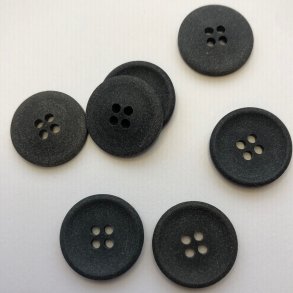Sort/koks mat knap 4-huls, 18 mm