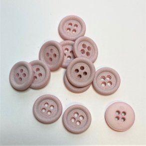 Mat glimmerknap 4-huls, 15 mm - lyserd