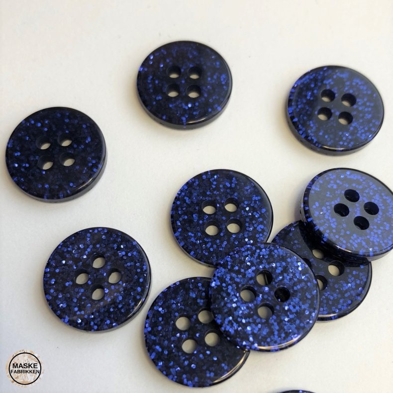 Marinebl glimmerknap 4-huls, 15 mm