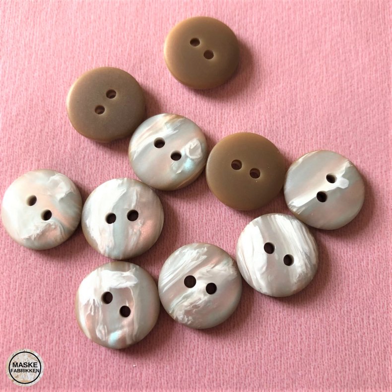 Marmoreret knap, 16 mm