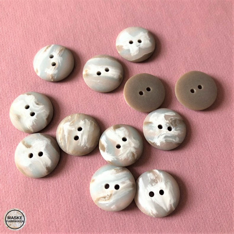 Marmoreret knap, 21 mm