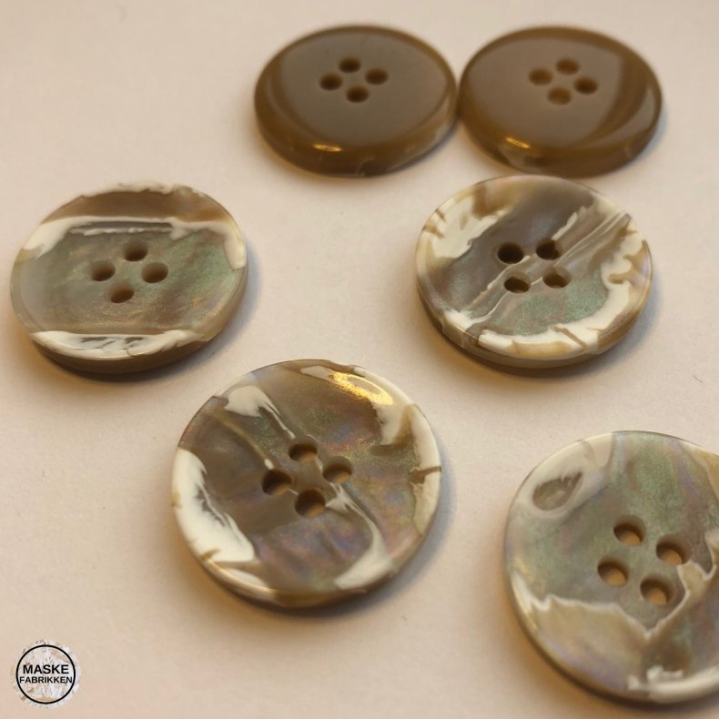 Marmoreret knap, 20 mm