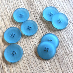 Turkis mat knap, 4-huls, 20 mm