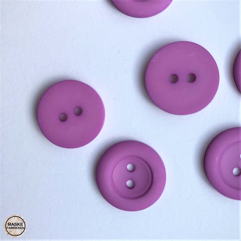 Lilla, mat knap 2-huls, 18 mm