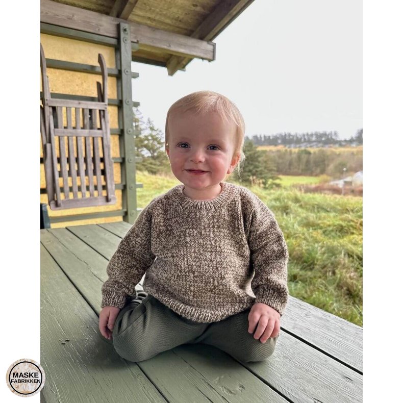 PetiteKnit - Melange Sweater Baby, strikkeopskrift (papir)