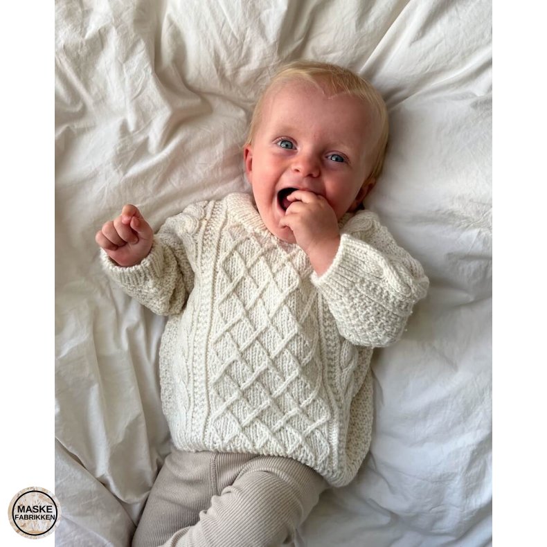 PetiteKnit - Moby Sweater Baby, strikkeopskrift (papir)