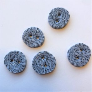 Hndlavet knap, gr mnster - ca. 17 mm