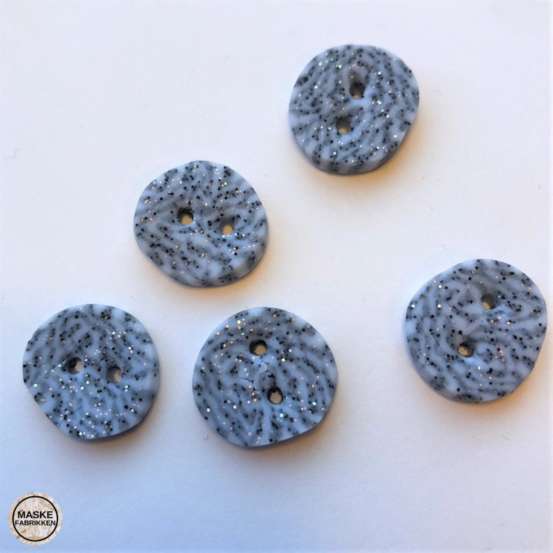 Hndlavet knap, gr mnster - ca. 17 mm