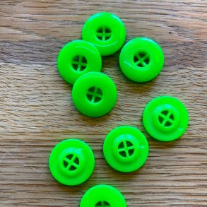 Knap 4-hul 20 mm - neon grn