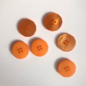 Blank orange knap 4-huls, 15 mm
