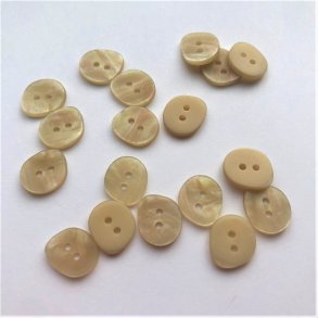 Irregulr knap, beige, 2-huls, 15 mm