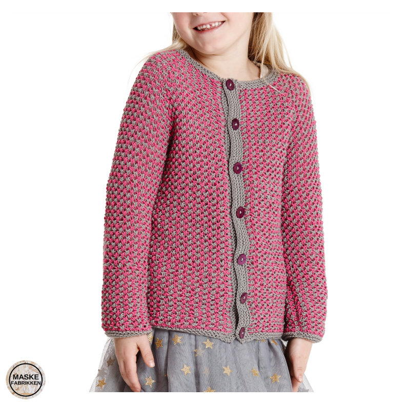 Opskrift - Pigecardigan i vaffelstrik