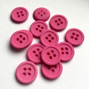 Pink mat knap, 4-huls, 20 mm