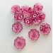 Blomsterknap 2-huls, 15 mm - transparent pink