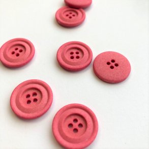 Pink knap 4-huls, 18 mm