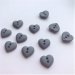 Knap 2 hul, grt hjerte, 12 mm
