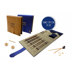 Pony Perfect udskiftelig rundpindes�t - stort i fast etui (lange pindespidser)