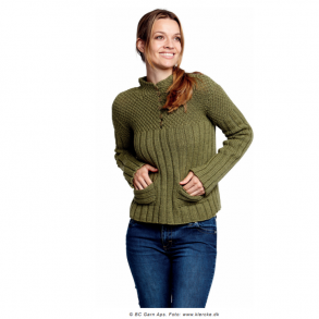 Opskrift - Kort bluse i rib og perlestrik