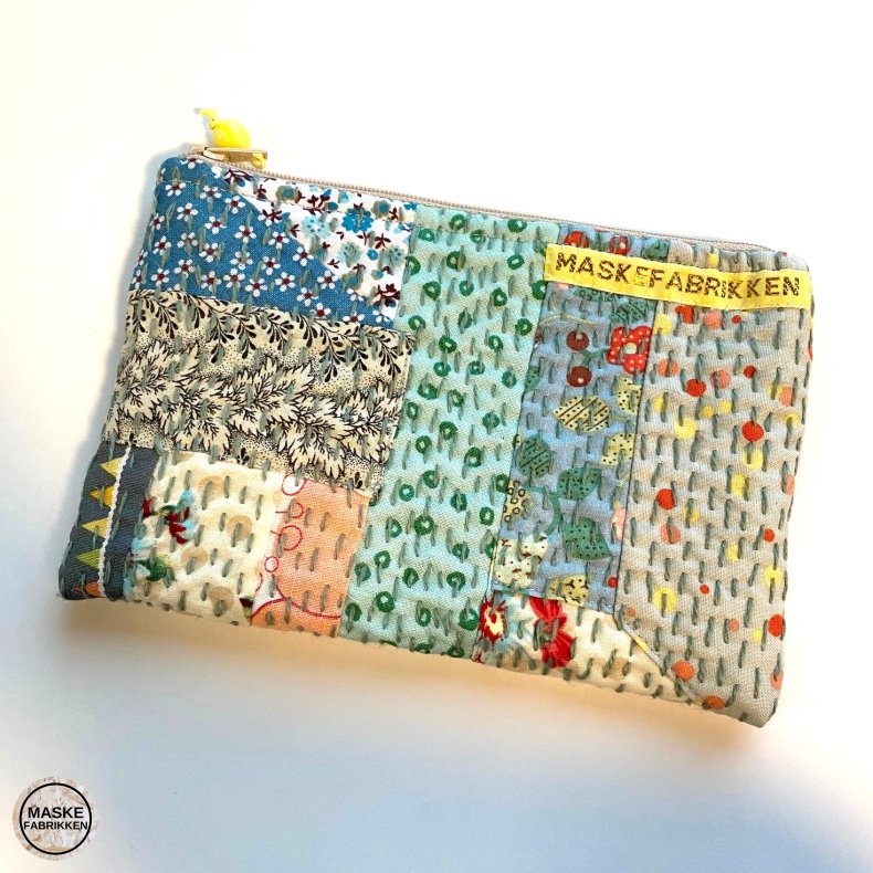 Hndlavet sashiko/patchworkpung med lynls