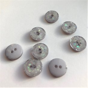 Gr shiny knap 2-huls, 11 mm