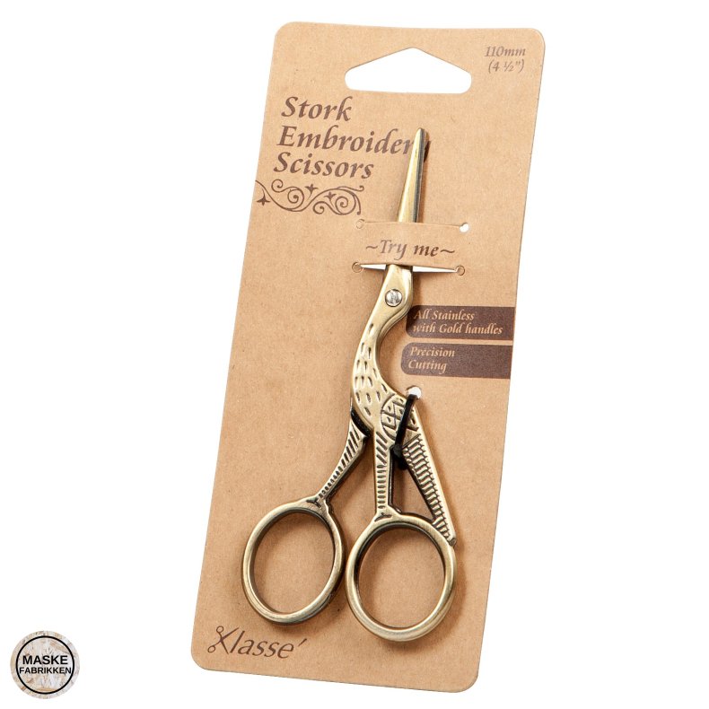 Storkesaks, 11 cm, antik guld