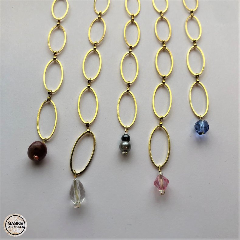 Strikkefisk - 6 ovale ringe, guld