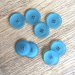 Turkis mat knap, 4-huls, 20 mm
