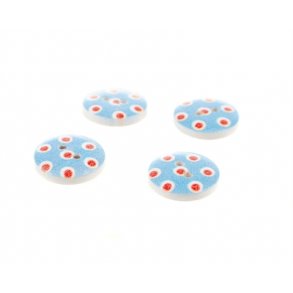 Trknap 2 hul, 15 mm med prikker
