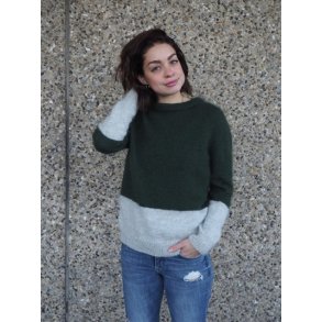 PetiteKnit - Kontrastsweater, strikkeopskrift (papir)