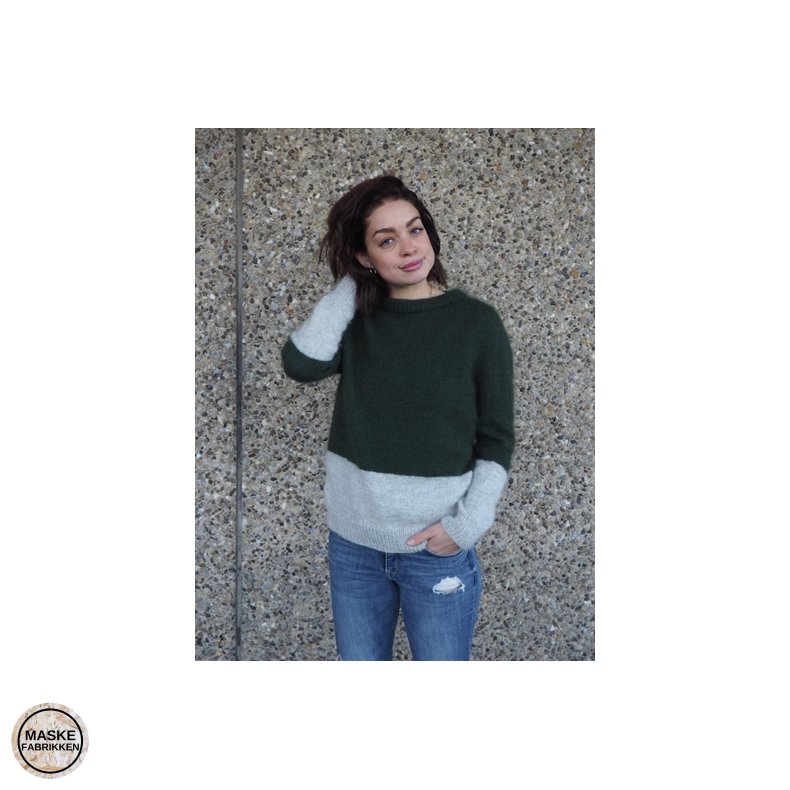 PetiteKnit - Kontrastsweater, strikkeopskrift (papir)