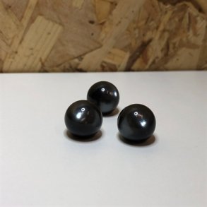 Sort kugleknap, 1-huls, 14 mm