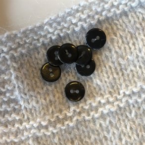 Blank sort knap, 2-huls, 12 mm