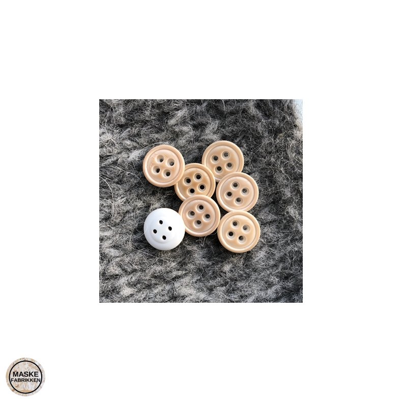 Knap med glasur, 4-huls, 15 mm