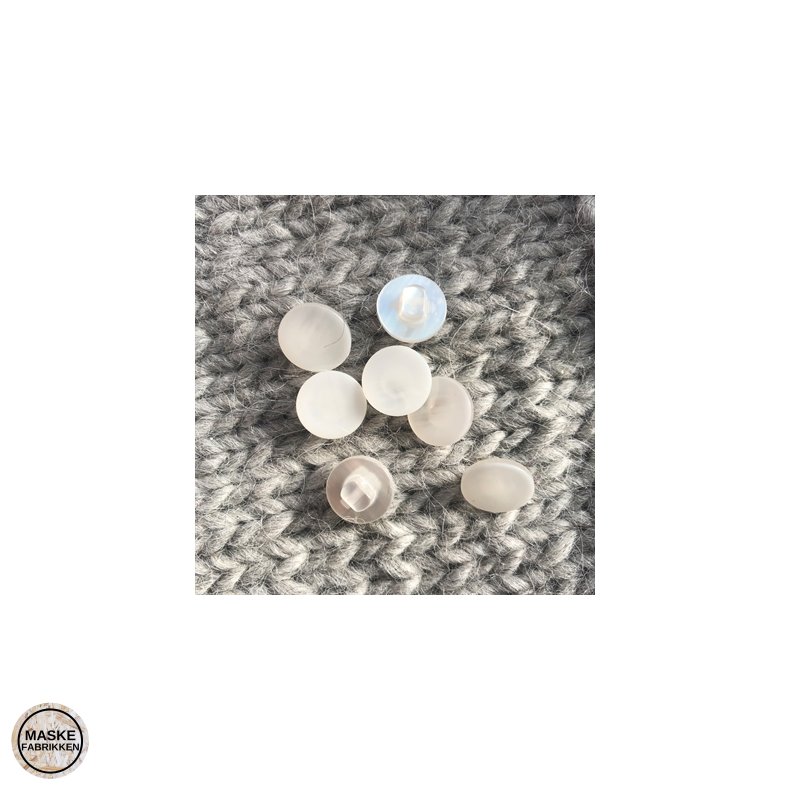 Hvid knap med je, 13 mm